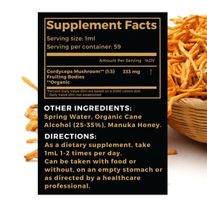 Cordyceps militarisis Power tincture supplement facts.