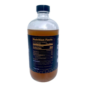 The nutrition facts for Manuka Mana's turkey tail tonic are shown on the back of the tonic bottle.