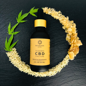 1500mg CBD tincture pictured with ingredients.